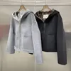 Fashion-New Mens Designer Jackets Long Sleeve High Coat Short Hooded Jacket Winter Fashion Reversible Full F Letter Print Wool Top 949