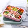 Zestawy naczyń obiadowych Słomka pszeniczna Słomka lunchowa Japońscy studenci 4-box pojemnik mikrofalowy Splat dla pracowników biurowych