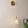 Wall Lamp Japanese Hanging Sconce Glass For Home Bedroom Decoration Mounted Modern Led Bedside Reading Light Fixtures Iron E27