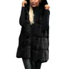 Women's Vests Across Stripe Long Faux Fur Vest Coat Hooded Solid Color Open Front Cardigan Waistcoat Hooded Open Front Cardigan Waistcoat 220827