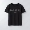 23SS NOVOS Designer masculino T camisetas Bal verão tingimento feminino tingimento de letra curta de letra de letra de letra de impressão de casais Redonda pescoço de hip hop Tee7932457