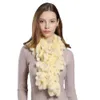 冬の毛皮のスカーフショールズ女性レアルレックスラビットウォームネッカチーフ手織りふっくらしたふわふわソフト