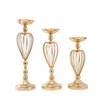 Outras festa de evento Fornecem 1pcs Candelas de ouro Flores Vaso Dining Table Candlestick Centerpieces Road Lead Candelabra Wedding Wedding Decor Decor 220829