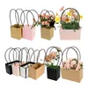 Gift Wrap Portable Waterproof Fower Box Bag Pappa Papper Square Florist Handy Flower Bags Mini Wedding Favor Rose Storage