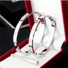 Moda Bileklik Titanyum 6mm Tasarımcı Bilezik Sevgililer için Düğün Bangles Gül Altın Şükran Günü Bilezikler Taş Bangles ile Kadife Çanta