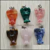 Charms Carved Angel Charms Chakra Stone Pendant Healing Crystal Hangings Fashion Jewelry Making Wholesale Drop Delivery Dhseller2010 Dhsr0