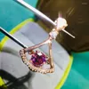 Ciondoli Altro Argento 925 Originale placcato oro rosa 18 carati Diamante taglio brillante Test passato 1 Collana con ciondolo gonna Moissanite rosa regalo