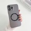 iPhone 용 Ultra Slim Magnetic Plastic Phone Case Case 15 14 11 12 13 Pro Max Plus 유리 카메라 스크린 프로텍터가있는 충격 방지 커버