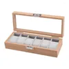 Watch Boxes Portable Wood Wrist Showcase W / & Lock Storage Organizer