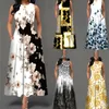 Casual jurken vrouwen losse bloemen vintage gat ruches bree grote grote jurk grote grote zomer camis feest elegante maxi jurken 220829