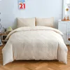 Solid Color Plaid Däcke Cover Pillowcase Wave Diamond Bedding Set White Simplicity Sängkläder Inget lakan 20220829 D3