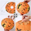 Outros suprimentos de festa de evento 8 polegadas Halloween Pumpkin Paper Lanterns Decorações de Halloween para Festival de Ghost Diy Hanging Decor Decor Venue Agenda de terror 22082