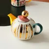 English Afternoon Coffee Tea Sets Hand-painted Gold Pot 2 Cups Creative Gift Ceramic Teacup Pot Coffee Cup