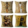 وسادة مصر القديمة كليوباترا الطوطم تغطية الطباعة 45 45 أغطية مربعة الوسائد البيج الحالات الأريكة ديكور المنزل وسادة