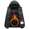 Hommes vers le bas Parkas hiver chaud USB chauffage polaire vestes Thermostat intelligent détachable à capuche chauffée veste imperméable 220829