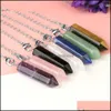 ペンダントネックレスヘキサゴンディビネーションクリスタルダウジングポイントペンダントペンダムameThyst lazi lazi rose quartzペンダントamet dhseller2010 dhe8k