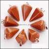 Charms Fashion Natural Stone Charms Hexagonal Cone Pendant Mticolor For Diy Necklace Jewelry Making Drop Delivery 2021 Fi Dhseller2010 Dhx1L