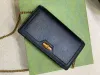 22SS Women's Leather Bamboo Lock Wallet Diana Gold Chain Shoulder Bag Long Flap Wallet Girl Designer Coin Purse