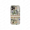 Floral Print Luxury Designer Telefonfodral för iPhone 12 13 Pro Max 7 8 Plus Classic Letter Fashion Märke SUCKSKAPT Telefoner Fall iPhone14 11 13Pro 12Pro