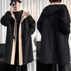 Herren Trenchcoats Trenchcoat Männer Streetwear Lange Jacke Hip Hop Männliche Mode Windjacke Frühling Herbst Mit Kapuze Mantel Männer Frauen 220829