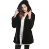 Kvinnors päls Autumn Winter Faux Hooded Imitation Rabbit Women Long Fake Pälsrock plus storlek Vit L220829