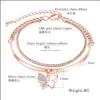 リンクチェーンバタフライブレスレットセットクロスエビルアイキーキースクエアビーズチェーンブレスレット調整可能なチャームビーチジュエリーW DHSELLER2010 DH7IE
