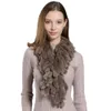 冬の毛皮のスカーフショールズ女性レアルレックスラビットウォームネッカチーフ手織りふっくらしたふわふわソフト