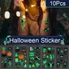 Altri articoli per feste per eventi 10 fogli Adesivi per tatuaggi di Halloween Adesivi per tatuaggi usa e getta fluorescenti impermeabili per il sudore Adesivi per il viso dei bambini 220829