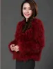 Women's fur Faux 2020 Ostrich Plus Size Jacket Vintage Fashion Fur Coat Xs S L Xl 2XL 3XL 4XL 5XL 6XL 7XL Black Red Pink Green White Grey L220829