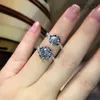 Bröllopsringar Romantic 925 Sterling Silver Ring 1CT 2CT 3CT RING FLOMER FORM TRENDY JUBBGEL LAB Diamond Ring for Women 220829