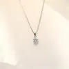 Подвесные ожерелья S925 Серебряное серебряное колье для одно бриллиантового циркона Простые универсальные девушки короткие ключицы цепь