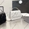 F/w Mini sac à bandoulière classique à rabat pour femme, motif litchi vintage, cuir de veau, treillis de diamants, chaîne argentée matelassée, sac banane tendance tendance, porte-monnaie cosmétique 13 cm