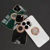 Phone Cases For iPhone14/14pro/14 max Solid Color Electroplating Ring Holder Car Magnetic Shockproof Protect Back Cover