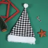 Christmas Santa Claus Plaid Hats Christmas Adulte Grid Hat