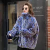 Pelliccia da donna invernale oversize colorata stampa leopardata pelliccia sintetica donna maniche lunghe zip up caldo morbido cappotto soffice moda coreana L220829