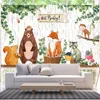 Décoration de fête bébé douche bois toile de fond fournitures pour garçon grand tissu Safari Animal anniversaire forêt fond décor