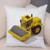 Yastık Çizgi Film Exkavator Buldozer Kapak Kanepe Evi Çocuk Odası Dekor Araba Oyuncakları Baskı Yastık Kılıfı Peluş Kılıfı 45x45cm