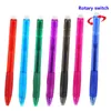 Ricarica penna cancellabile da 0,7/0,5 mm Blu Nero 8 colori Inchiostro Cancelleria Interruttore di rotazione Asta retrattile in gel lavabile