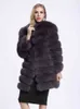 Женский мех мех Zadorin Winter Luxury Long Mink Женщины теплые искусственные пушистые меховые куртки Abrigo Piel Mujer L220829