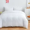 Solid Color Plaid Däcke Cover Pillowcase Wave Diamond Bedding Set White Simplicity Sängkläder Inget lakan 20220829 D3