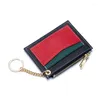حاملي البطاقات Ultra Slim Mini Zipper Cards مفاتيح محفظة النساء يغير الرجال الحالات المحافظ على هدايا جلدية حقيقية