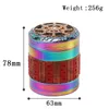 Smoking Accessories In stock 63mm plating 5 layer Herb Tobacco Grinder hand muller