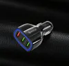 3 USB Car Charger 18W QC 3.0 Adaptive Fast Charging Home Travel Charge Cable Cable USB للهاتف المحمول مع حزمة