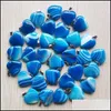 Charms 20Mm Blue Stripe Onxy Dyed Heart Stone Charms Pendants For Necklace Jewelry Making Drop Delivery 2021 Findings Com Dhseller2010 Dh8Gy