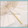 Umbrellas White Bamboo Paper Umbrella Craft Oiled Diy Creative Blank Painting Bride Wedding Parasol 182 S2 Drop Delivery Carshop2006 Dhvux