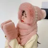 Berets Fashion Plush Hat Hat Gloves Gloves Огромный кепка Женщины Женщины Зима сгущенной сети, чтобы сохранить теплый lei Feng Wholesale 2022