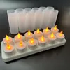 Velas 4612pcs lideraram a velha elétrica recarregável Tea Flameless Tea Light Sem Cera Romântica Casamento Decoração de Decoração com Bateria 220829