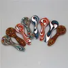 Wholesale colorful Mini Glass Tobacco Pipes smoking Dry herb Hand Pipe oil burner Spoon Pipes mixed colors