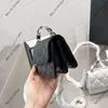 F/w Mini sac à bandoulière classique à rabat pour femme, motif litchi vintage, cuir de veau, treillis de diamants, chaîne argentée matelassée, sac banane tendance tendance, porte-monnaie cosmétique 13 cm