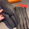 Gants d'hiver en cuir pour hommes, gants de styliste en cachemire, gants en peau de daim de haute qualité, matériel classique avec Logo, gants de simplicité pour hommes 4364127